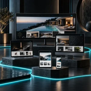Giant custom website package shown across a complete responsive device system